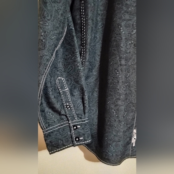 Roar Signature Button Down Shirt Mens XL Black - Picture 3 of 16